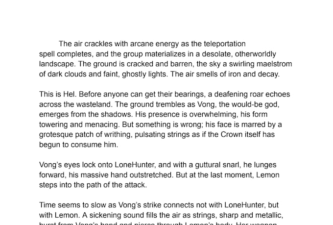 create short fictional story